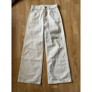 & Other Stories Cream Color High Waist Wide Leg Jeans Size 4